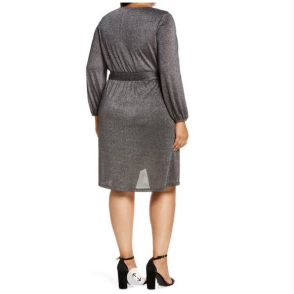 Halogen Glitter Metallic Wrap Long sleeve Dress Women’s‎ Size XL - Picture 10 of 13